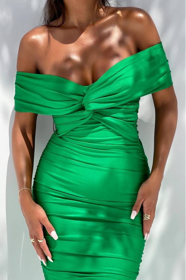208537 зеленый Вечернее платье