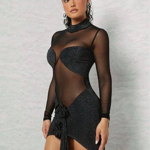 208547 TOPTAN SİYAH ELBİSE toptan bayan giyim