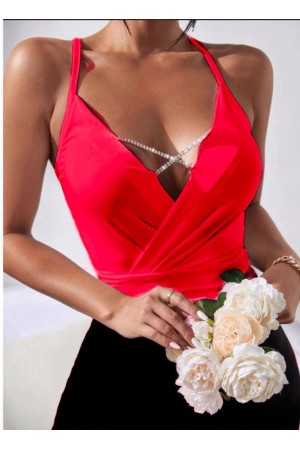 209332 red Bustier