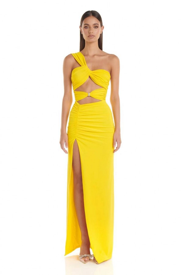 209337 yellow Evening dress