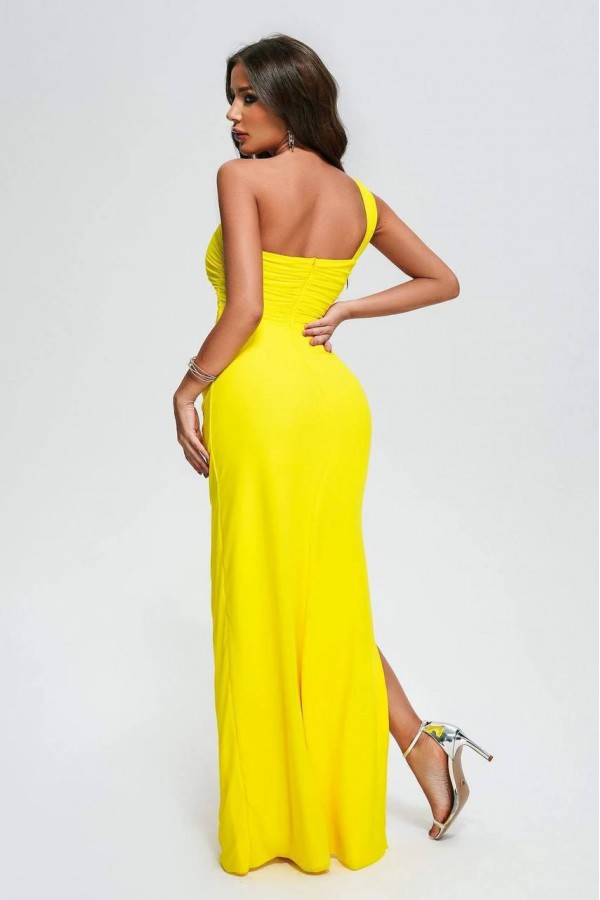 209337 желтый Вечернее платье