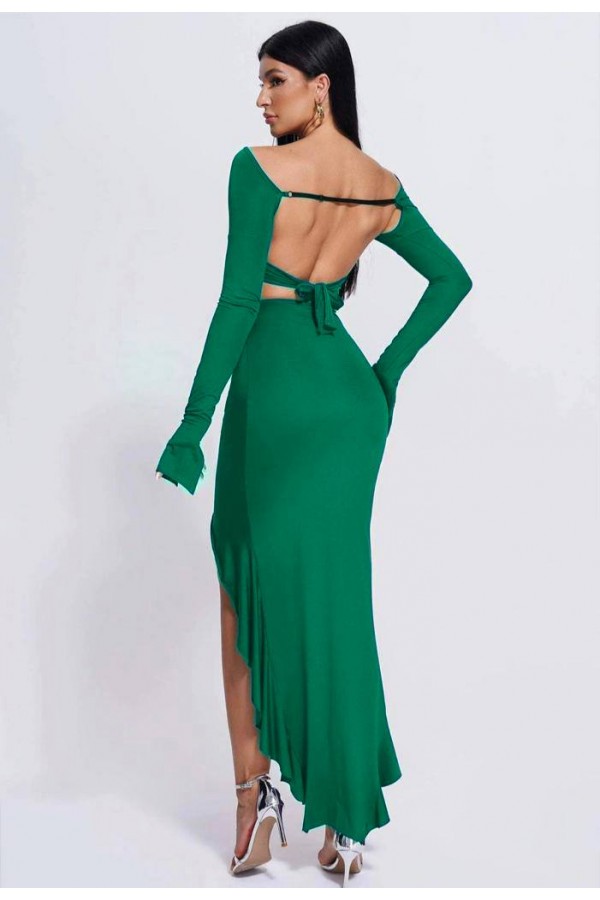 209341 зеленый Вечернее платье