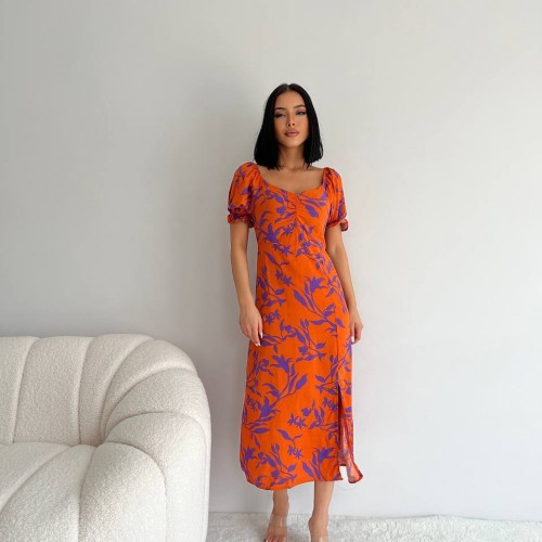 209425 TOPTAN DESENLİ ELBİSE toptan bayan giyim