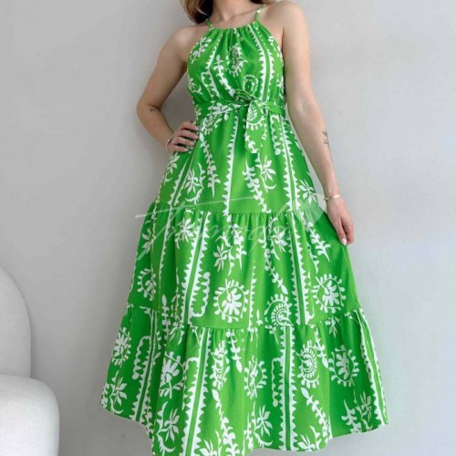 209440 TOPTAN DESENLİ ELBİSE toptan bayan giyim