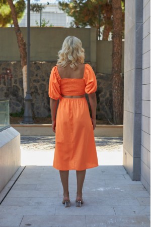 209704 البرتقالي فستان