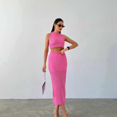 209762 TOPTAN PEMBE ETEK TAKIM toptan bayan giyim