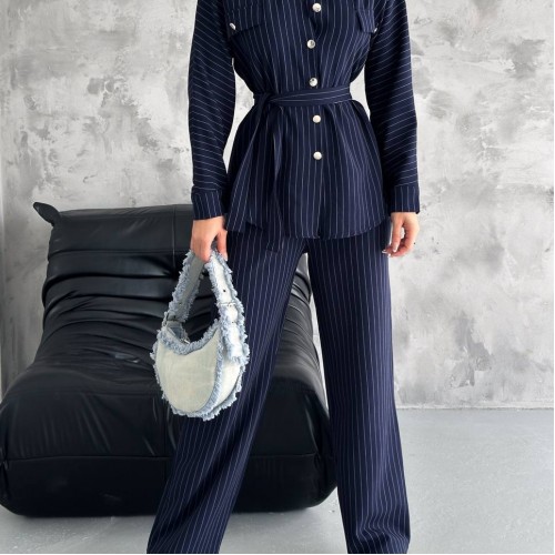 209818 TOPTAN LACİVERT PANTOLON TAKIM toptan bayan giyim