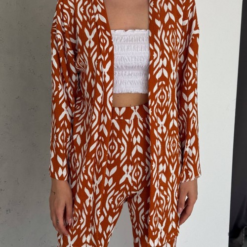 209865 TOPTAN DESENLİ PANTOLON TAKIM toptan bayan giyim