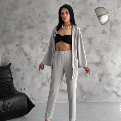 209913 TOPTAN GRİ PANTOLON TAKIM toptan bayan giyim