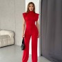 210007 TOPTAN KIRMIZI PANTOLON TAKIM toptan bayan giyim