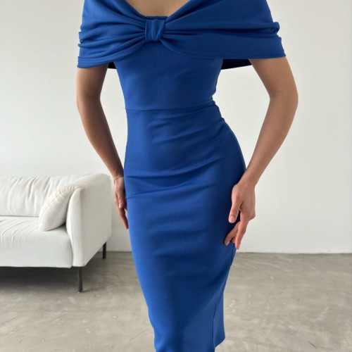 210260 TOPTAN SAKS ELBİSE toptan bayan giyim