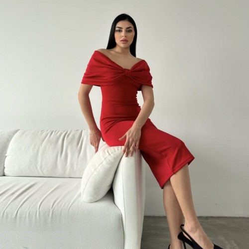 210261 TOPTAN KIRMIZI ELBİSE 210261 TOPTAN KIRMIZI ELBİSE toptan bayan giyim