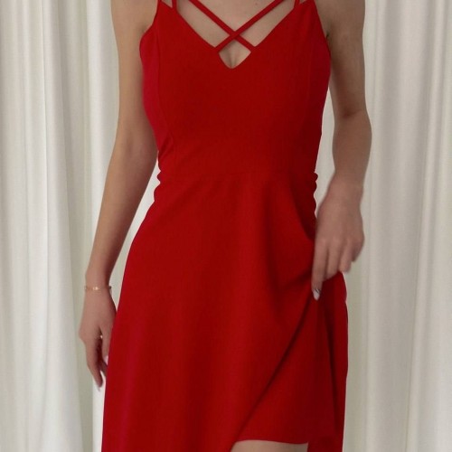 210325 TOPTAN KIRMIZI ELBİSE 210325 TOPTAN KIRMIZI ELBİSE toptan bayan giyim