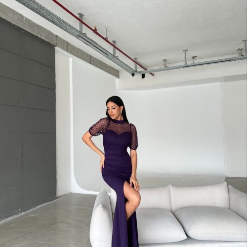 210360 TOPTAN MOR ABİYE toptan bayan giyim