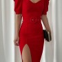210423 TOPTAN KIRMIZI ELBİSE 210423 TOPTAN KIRMIZI ELBİSE toptan bayan giyim
