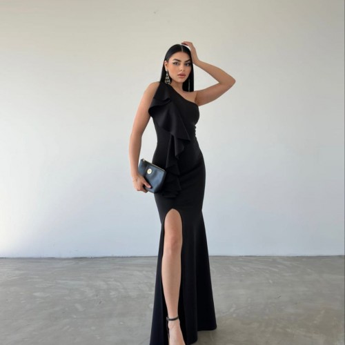 210439 TOPTAN SİYAH ABİYE toptan bayan giyim