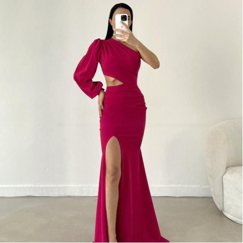 210450 TOPTAN KIRMIZI ABİYE toptan bayan giyim