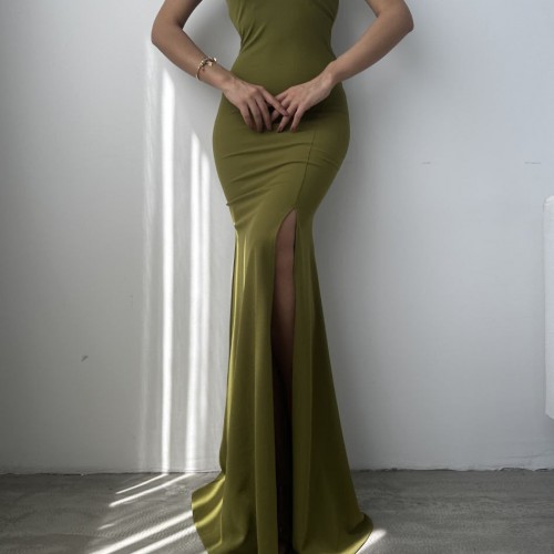 210464 TOPTAN YEŞİL ABİYE toptan bayan giyim