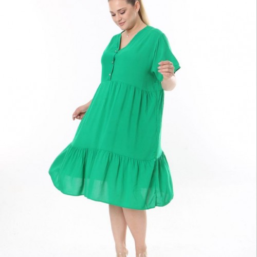 211123 TOPTAN YEŞİL ELBİSE toptan bayan giyim