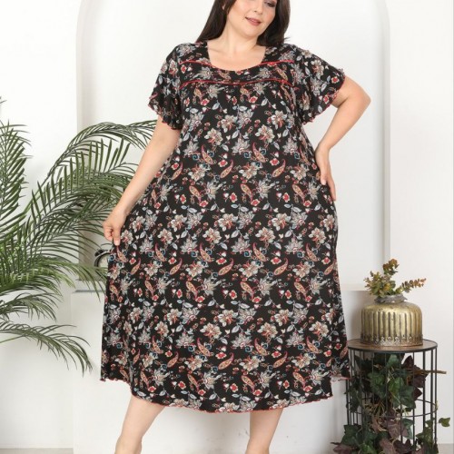 211127 TOPTAN DESENLİ ELBİSE toptan bayan giyim