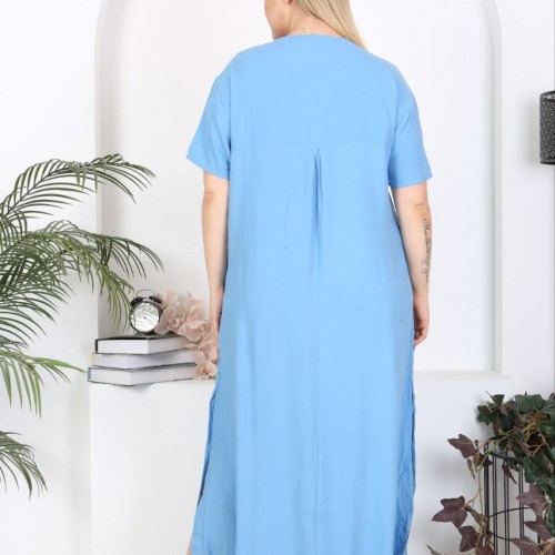 211130 TOPTAN MAVİ ELBİSE toptan bayan giyim