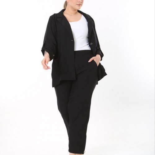 211150 TOPTAN SİYAH PANTOLON TAKIM toptan bayan giyim