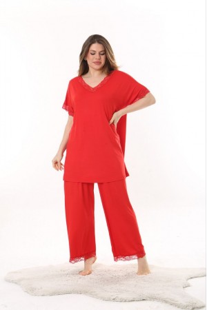211160 red Pants suit