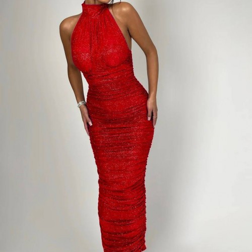 211446 TOPTAN KIRMIZI ABİYE toptan bayan giyim