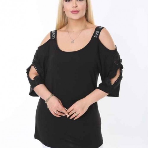 211742 TOPTAN SİYAH BLUZ toptan bayan giyim