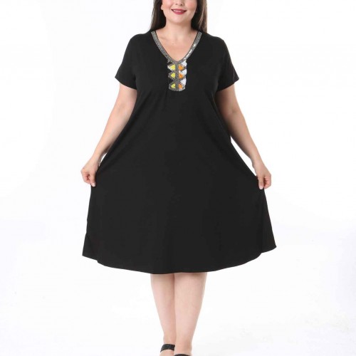 211761 TOPTAN SİYAH ELBİSE toptan bayan giyim