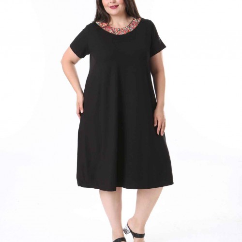 211763 TOPTAN SİYAH ELBİSE toptan bayan giyim