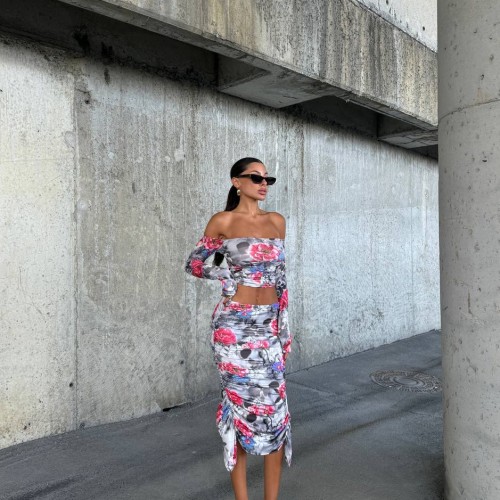 212125 TOPTAN DESENLİ ETEK TAKIM 212125 TOPTAN DESENLİ ETEK TAKIM toptan bayan giyim