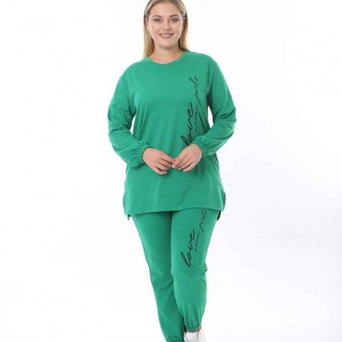 212272 TOPTAN YEŞİL EŞOFMAN TAKIM toptan bayan giyim