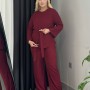 212296 TOPTAN BORDO PANTOLON TAKIM 212296 TOPTAN BORDO PANTOLON TAKIM toptan bayan giyim