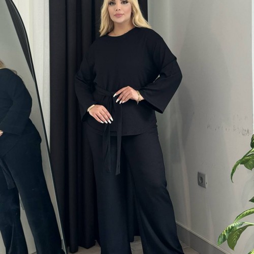 212298 TOPTAN SİYAH PANTOLON TAKIM toptan bayan giyim