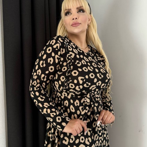 212301 TOPTAN DESENLİ ELBİSE toptan bayan giyim