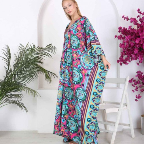 212313 TOPTAN DESENLİ ELBİSE toptan bayan giyim