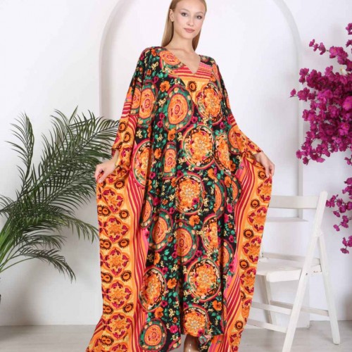 212315 TOPTAN DESENLİ ELBİSE toptan bayan giyim