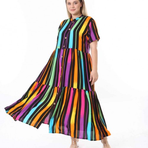 212330 TOPTAN DESENLİ ELBİSE toptan bayan giyim