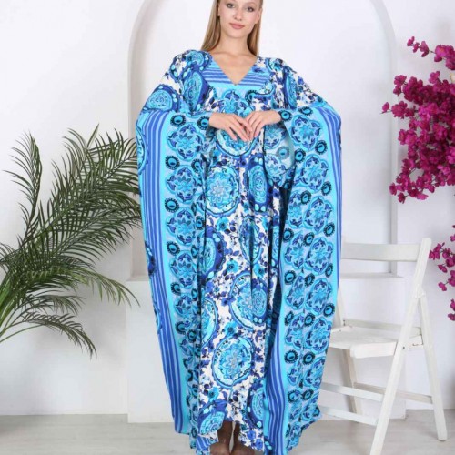 212338 TOPTAN DESENLİ ELBİSE toptan bayan giyim