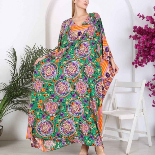 212340 TOPTAN DESENLİ ELBİSE toptan bayan giyim