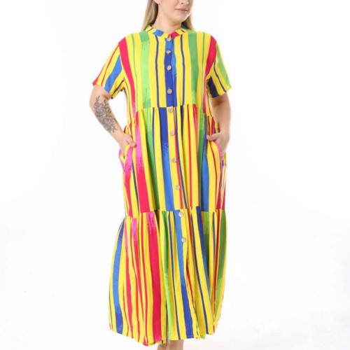 212343 TOPTAN DESENLİ ELBİSE toptan bayan giyim