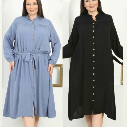 212347 TOPTAN MAVİ ELBİSE toptan bayan giyim