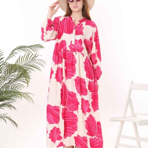 212362 TOPTAN DESENLİ ELBİSE toptan bayan giyim