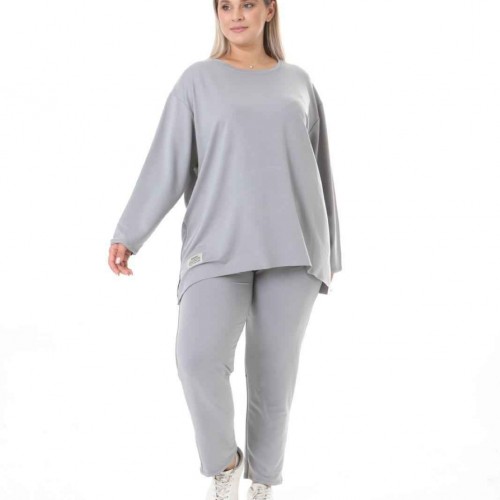 212447 TOPTAN GRİ EŞOFMAN TAKIM toptan bayan giyim