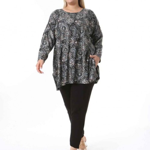 212488 TOPTAN DESENLİ BLUZ toptan bayan giyim