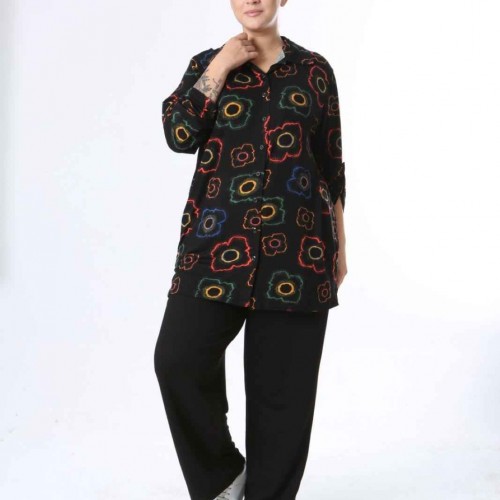 212502 TOPTAN DESENLİ GÖMLEK toptan bayan giyim