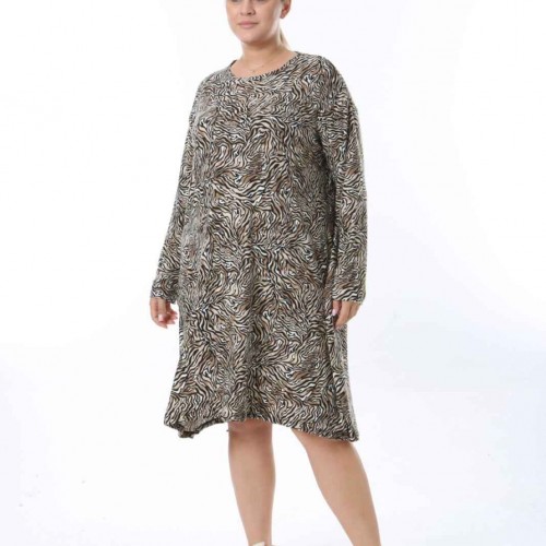 212532 TOPTAN DESENLİ ELBİSE toptan bayan giyim