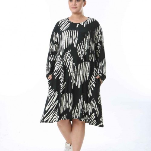 212536 TOPTAN DESENLİ ELBİSE toptan bayan giyim