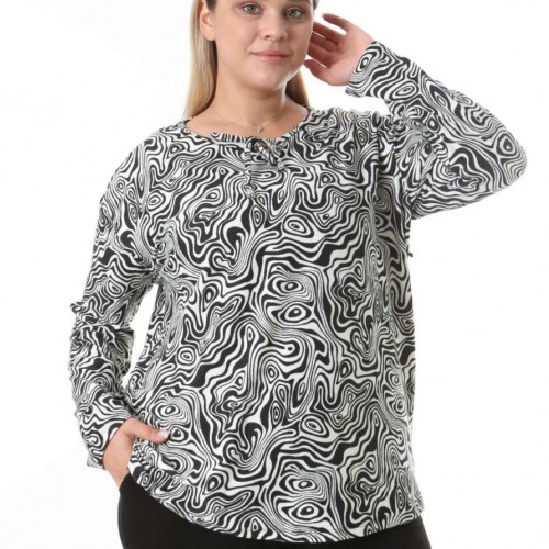 212544 TOPTAN DESENLİ BLUZ toptan bayan giyim